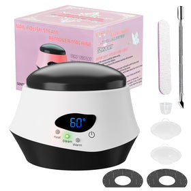 Linbeauti 50W nail steamer remover inside chamber for gentle at-home gel removal.