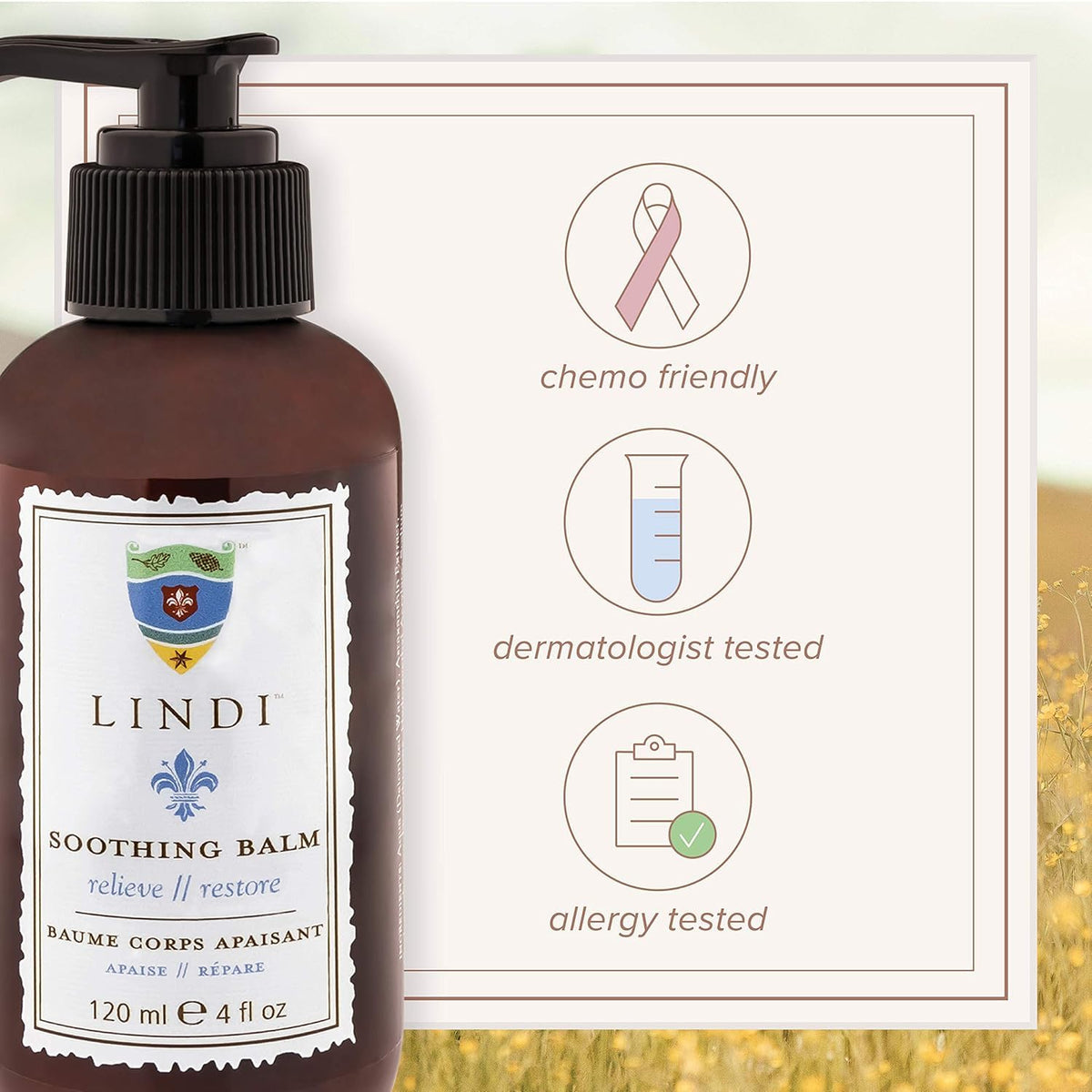 Soothing balm on sunburned skin offering gentle comfort with Lindi Skin.
