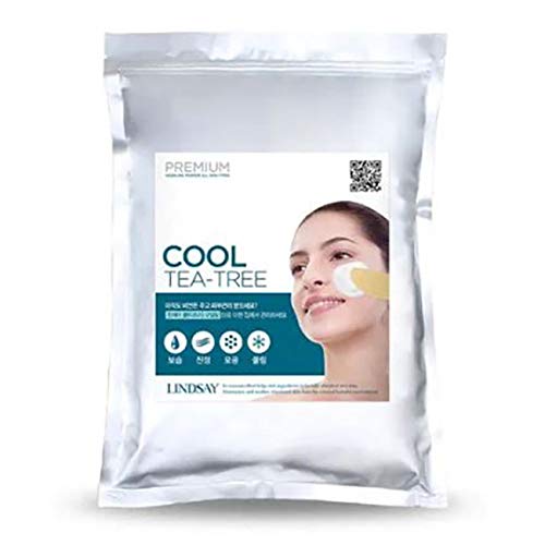 Lindsay Cool Tea Tree Modeling Mask powder pack—calms sensitive skin with gentle hydration.