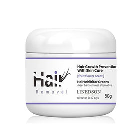 LINEDSON lavender hair inhibitor cream 50g tube for gentle facial hair control