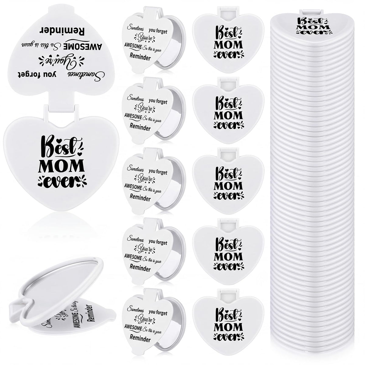 Lineshading Best Mom Ever Mirror White Compact for on-the-go touch-ups