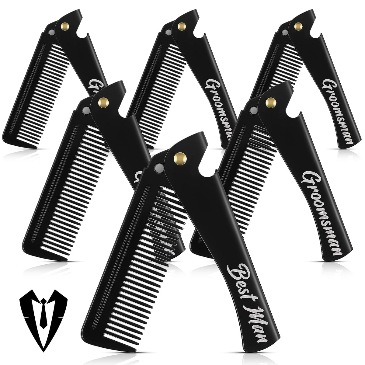 Lineshading folding beard comb for best-man kit, ideal for quick grooming on the go.