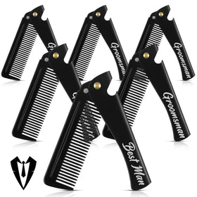 Lineshading folding beard comb for best-man kit, ideal for quick grooming on the go.
