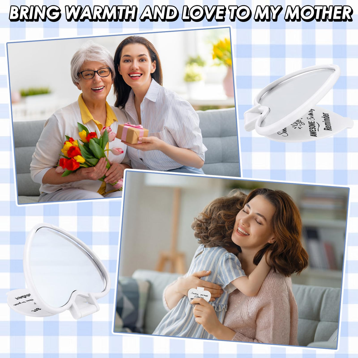 Lineshading White compact mirror for moms, a practical keepsake