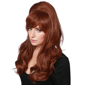 Linfairy auburn copper wig adds vintage volume for 50s silhouette