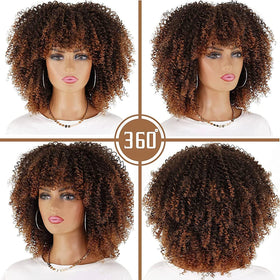 LINGHANG afro wig cap adjustment detail emphasizes secure fit for windy days