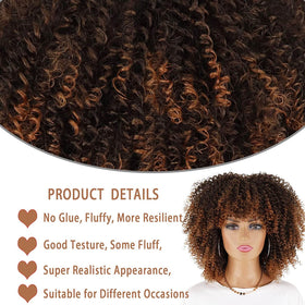LINGHANG brown ombre curls closeup demonstrates texture and bounce