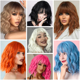 LINGHANG ready-to-wear pink wig suits parties and events.