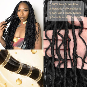 Linkrose Boho Faux Locs curly ends detail adds dimension.