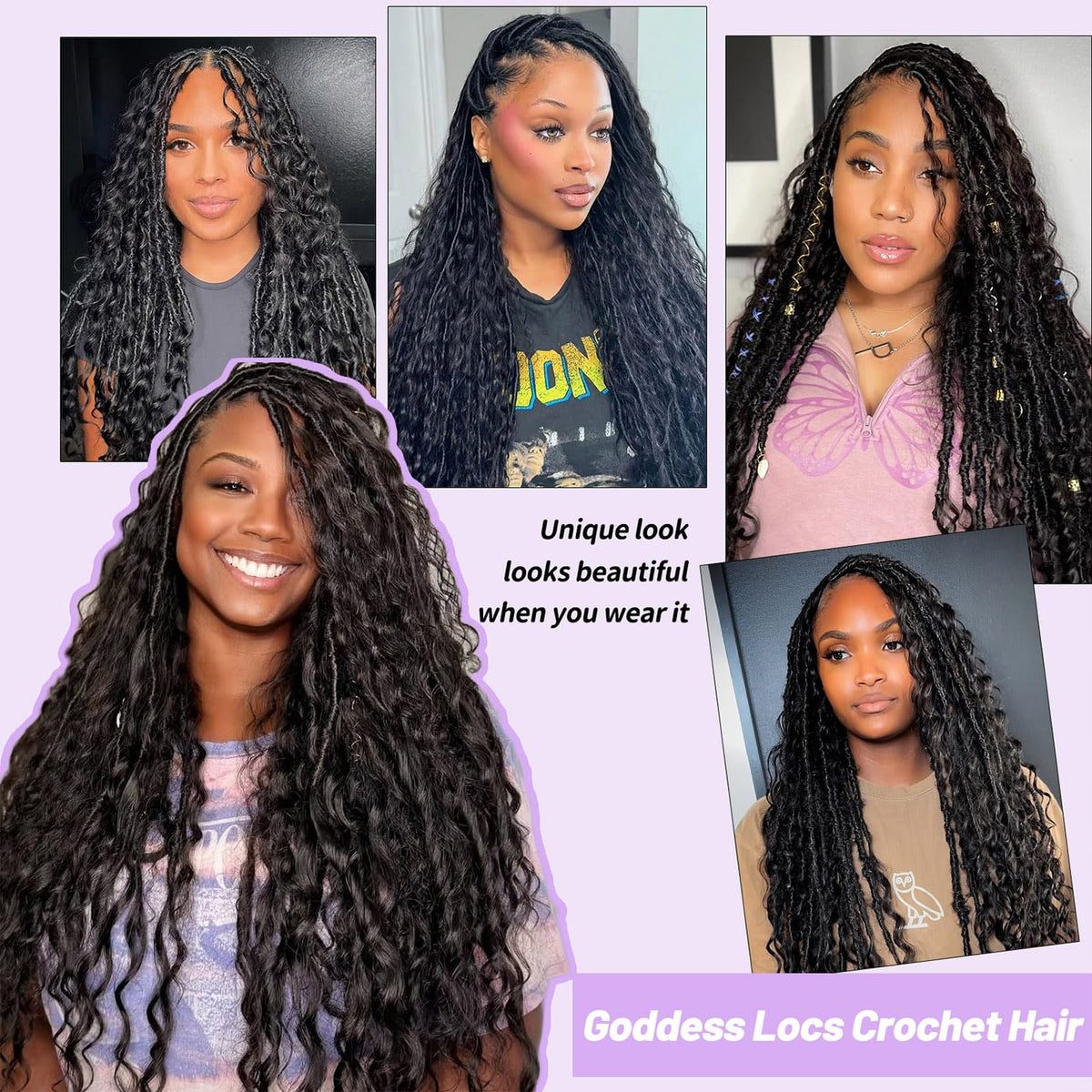 Linkrose Goddess Locs on head showing bohemian style inspiration.