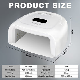 Linssy lamp in use on nails during home manicure.