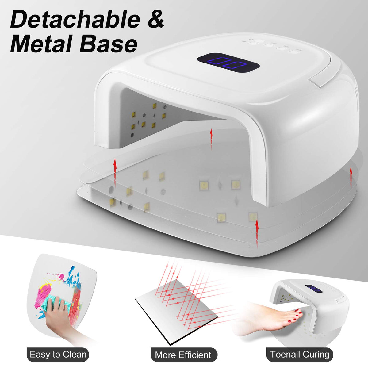 Linssy nail lamp recharge port close-up for convenient charging.
