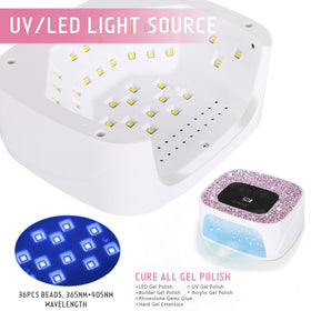 Linssy nail lamp featuring a diamond LCD screen for clear readouts.