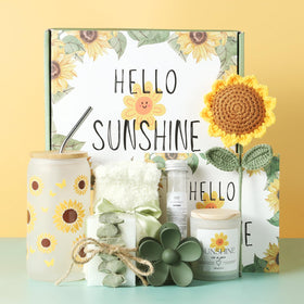 Linsuiyyds frosted glass sunflower cup with metal straw
