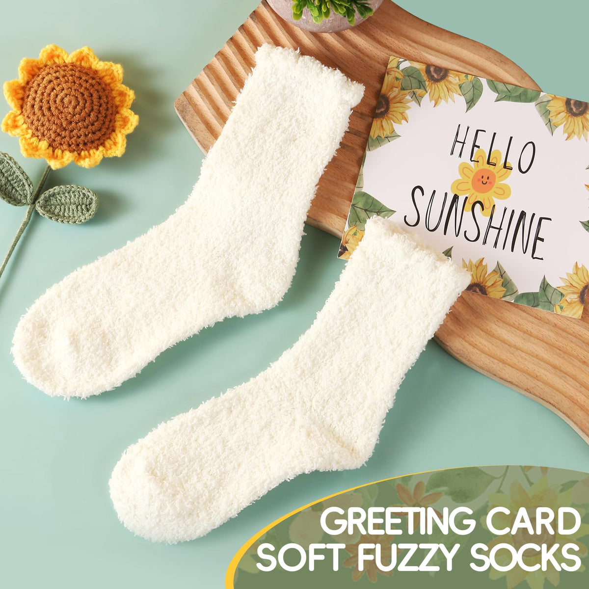 Linsuiyyds white fuzzy socks for warm comfort