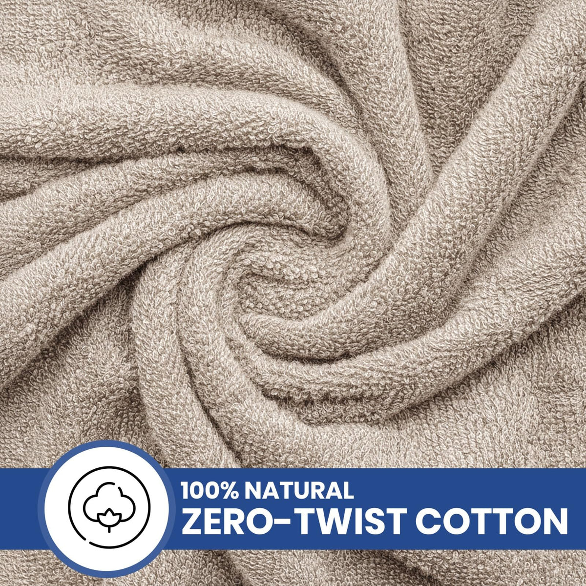 Linteum Textile Supply ring-spun cotton towel close-up highlighting absorbent fibers.