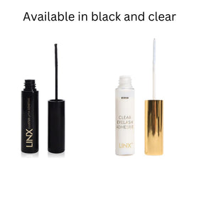 LINX lash glue water-resistant formula helps stay put all day.