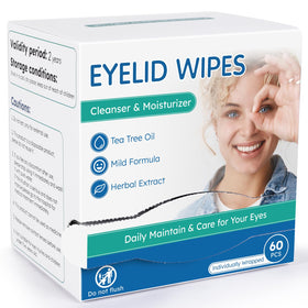 Linzercin eyelid wipes with tea tree oil for gentle cleansing and refreshed eyes