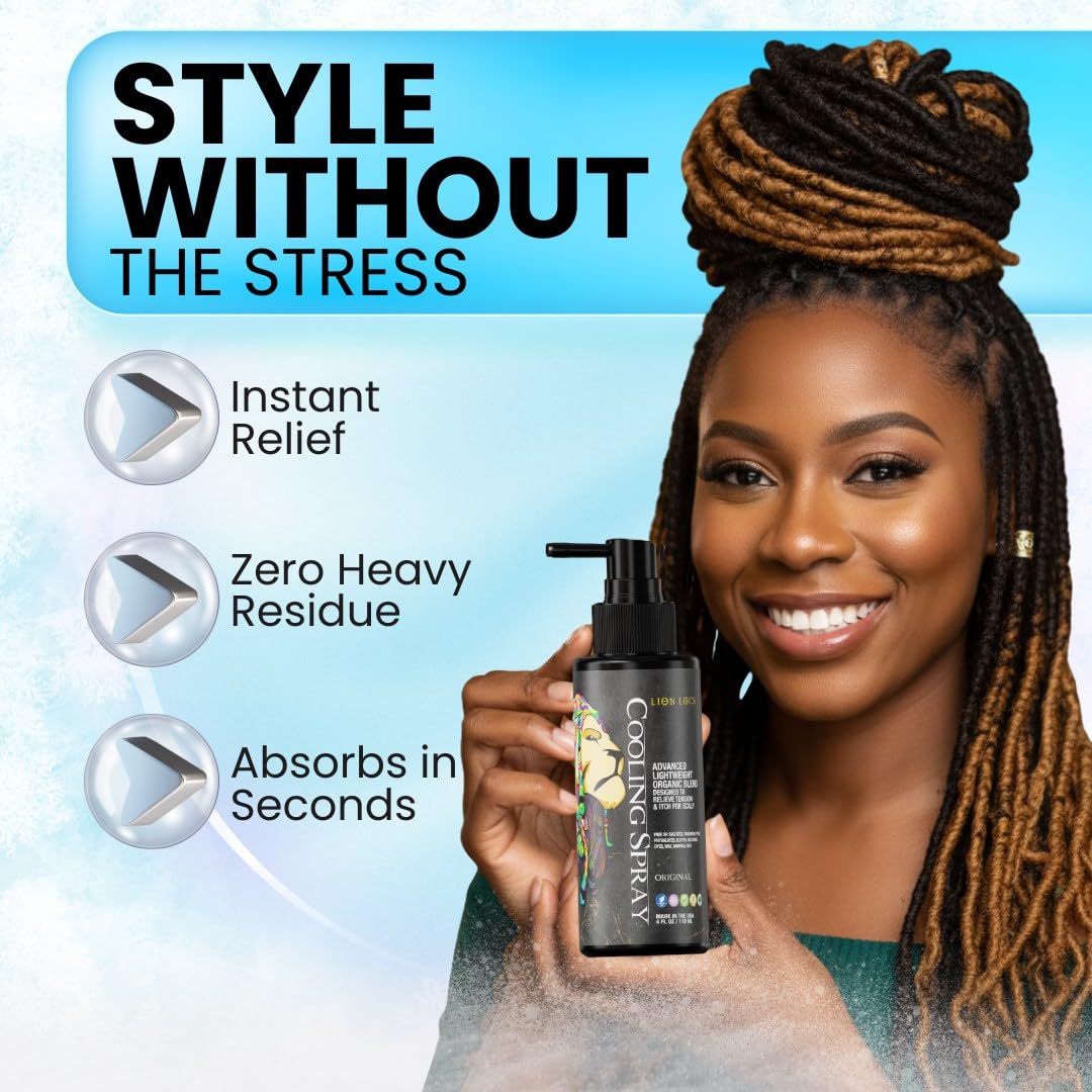 Lion Locs active lifestyle use during workouts for instant scalp relief.