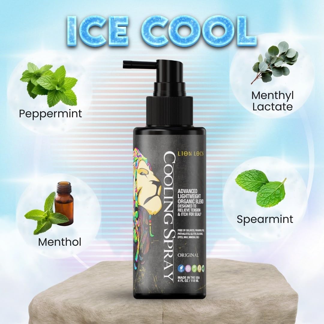 Lion Locs aloe vera hydration shot demonstrates scalp moisture during use.
