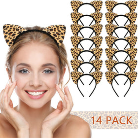 LIONSOUL cheetah ears headband set with velvet wrap and sturdy band for cosplay