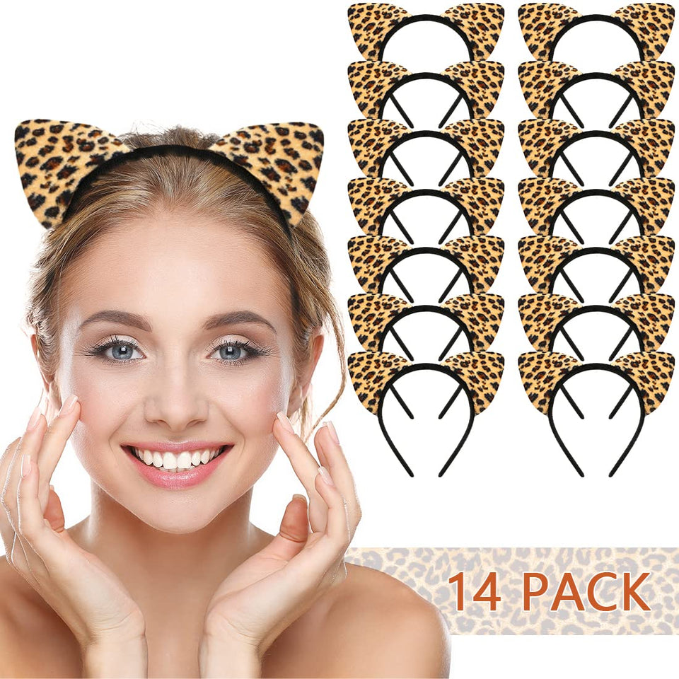LIONSOUL cheetah ears headband set with velvet wrap and sturdy band for cosplay