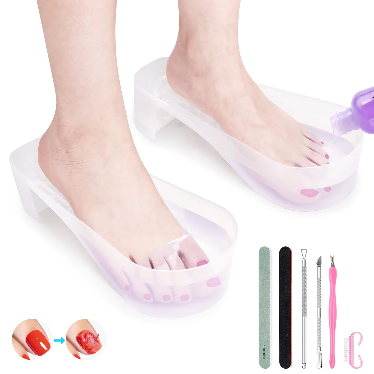 LionVision Acetone Nail Soaking Bowl toe soak ergonomic comfort for foot spa sessions