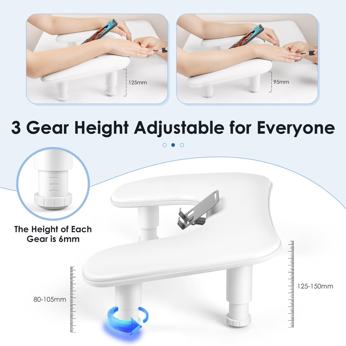 LIONVISON arm rest height-adjustable design enables personalized ergonomic setup.