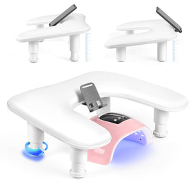 LIONVISON arm rest for nails stand in white supports steady hand positioning.