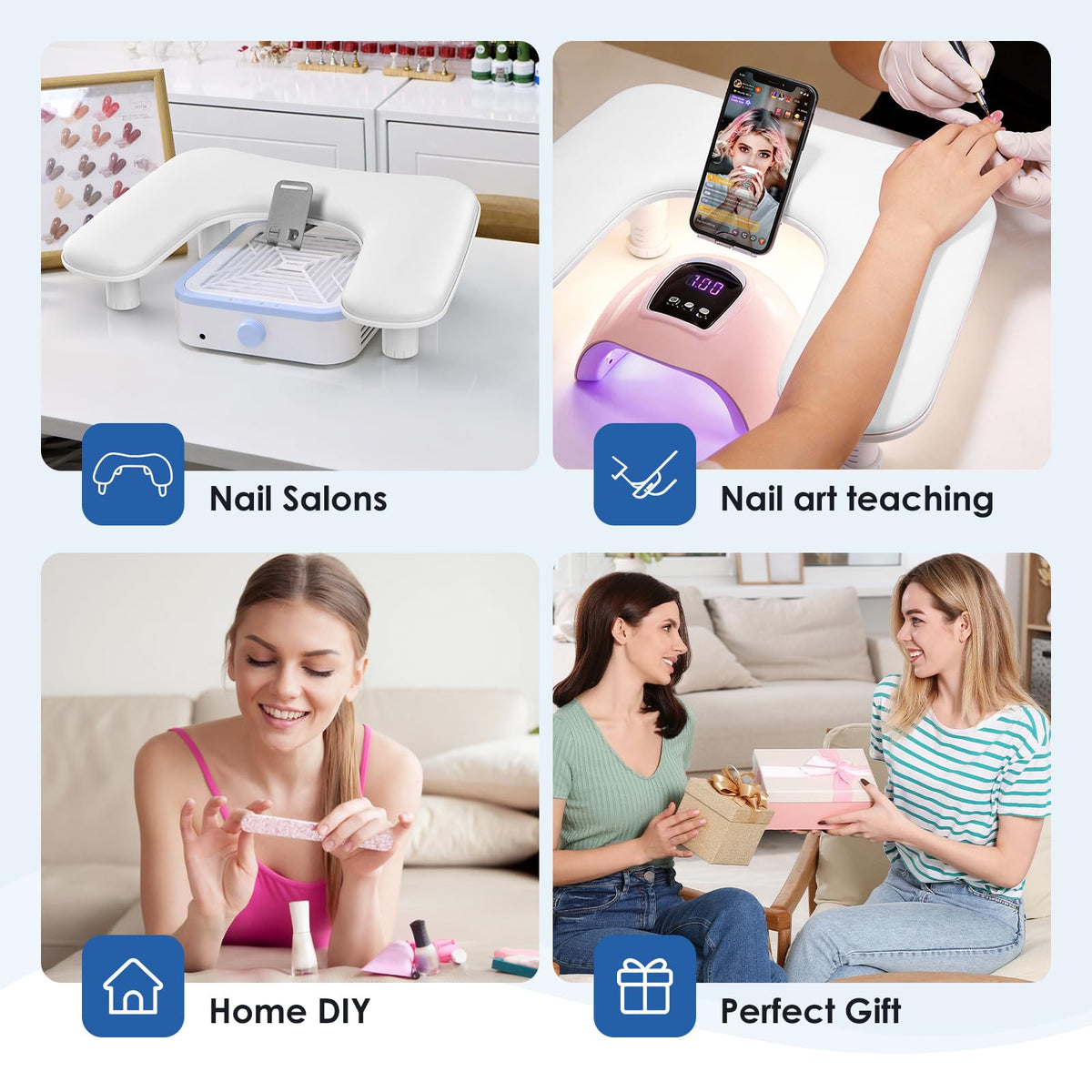 LIONVISON ergonomic arm rest supports precise nail art without fatigue.