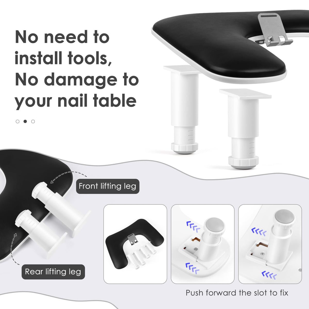 LionVision arm rest silicone anti-slip base anchors the workstation securely.