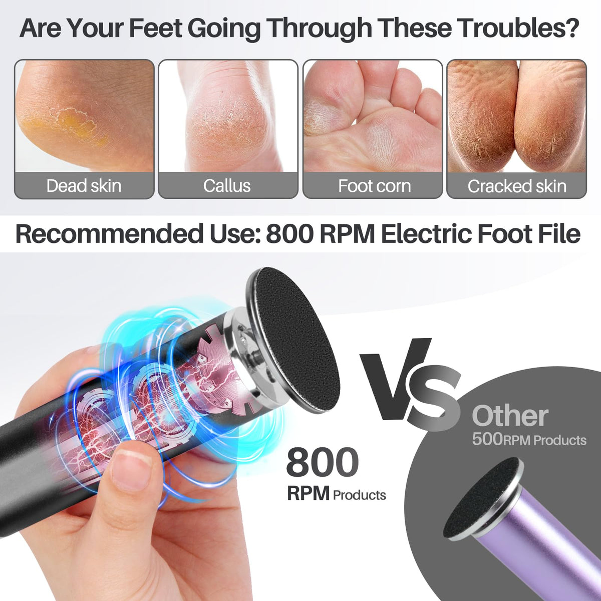LIONVISON ergonomic electric foot grinder suited for both hands.