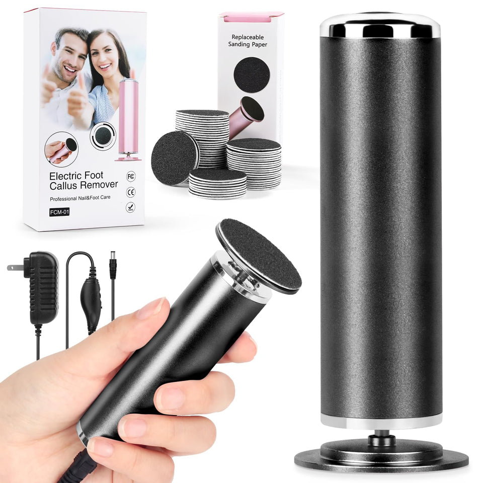 LIONVISON foot file rotation 360 for salon-like pedicure at home.
