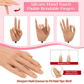 LIONVISON mannequin hand with flexible fingers for versatile nail art poses