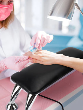 Lionvision nail arm rest with soft microfiber leather enhances comfort and durability.
