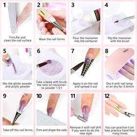 LIONVISION nail art decorations including rhinestones and French tips.