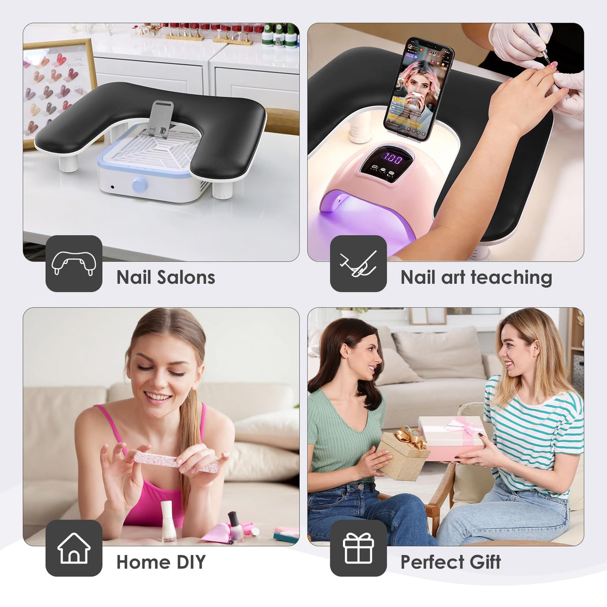 LionVision nail salon workstation helps keep tools organized and clients at ease.