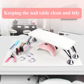 LIONVISON Nail Table Mat keeps work surface clean and organized during manicures.
