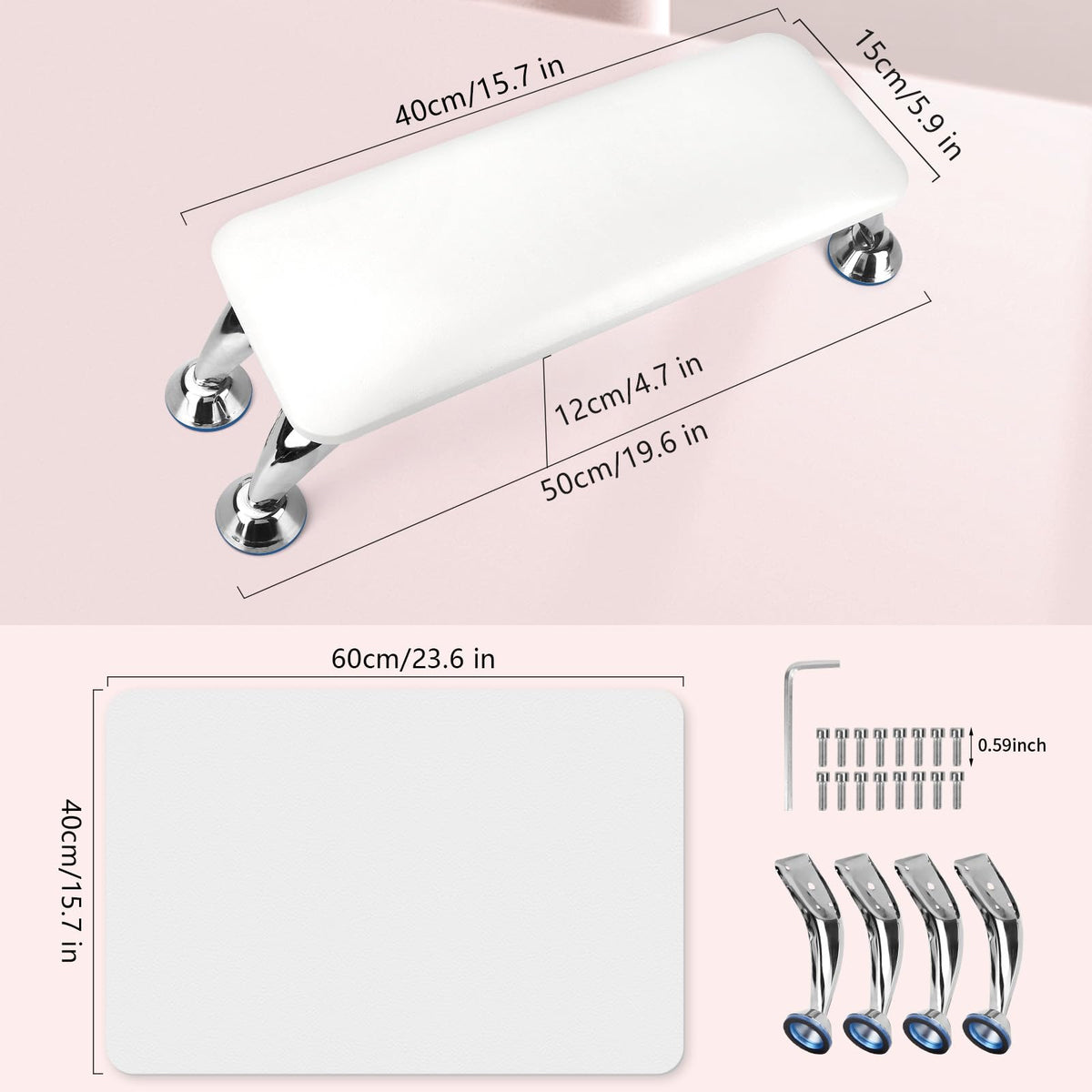 LIONVISON Under-arm space fits lamps and tools neatly.