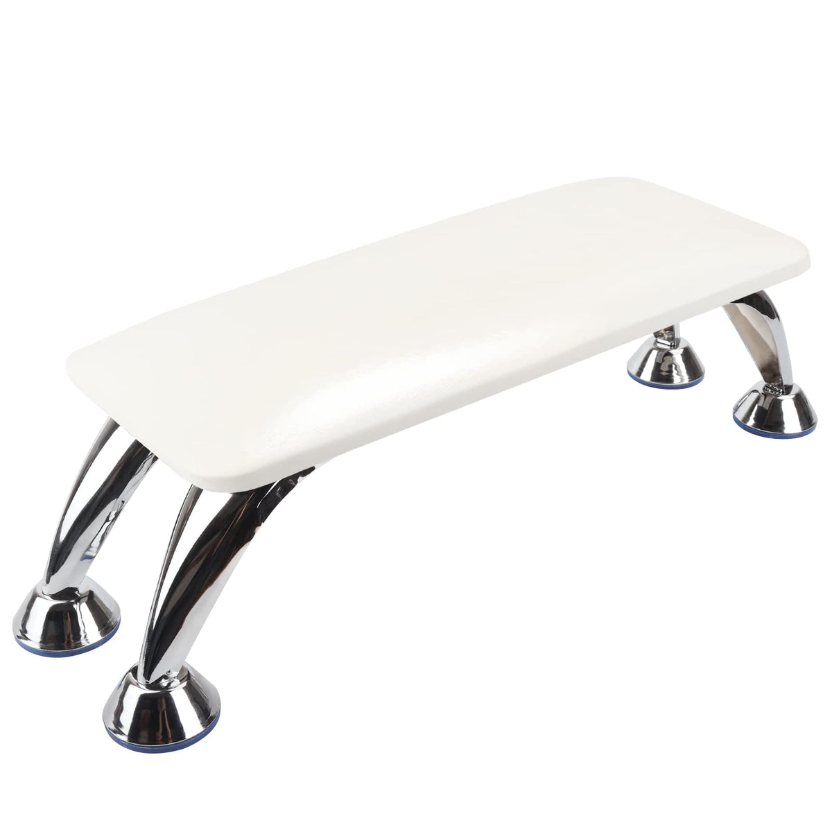 LIONVISON Big Arm Rest front view in white, showcasing soft microfiber leather for comfortable manicures.