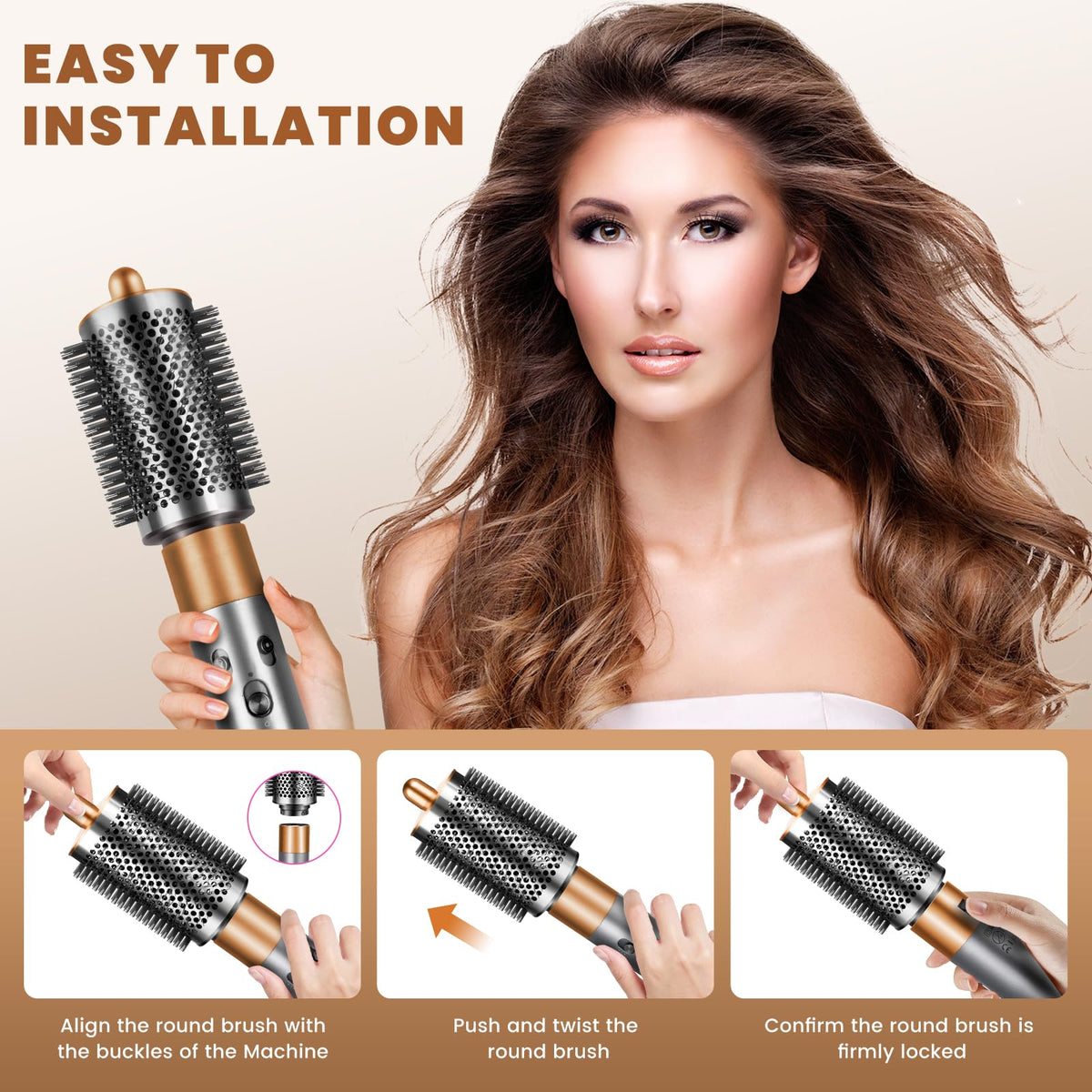 Liopif round brush with 360 wind vent accelerates drying and volumizes