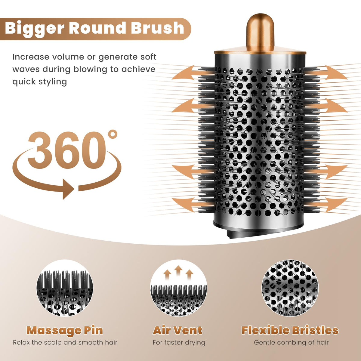 Liopif volumizing brush to lift roots during blow-drying