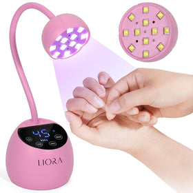 LIORA UV LED Nail Lamp cordless gooseneck for precise gel curing.