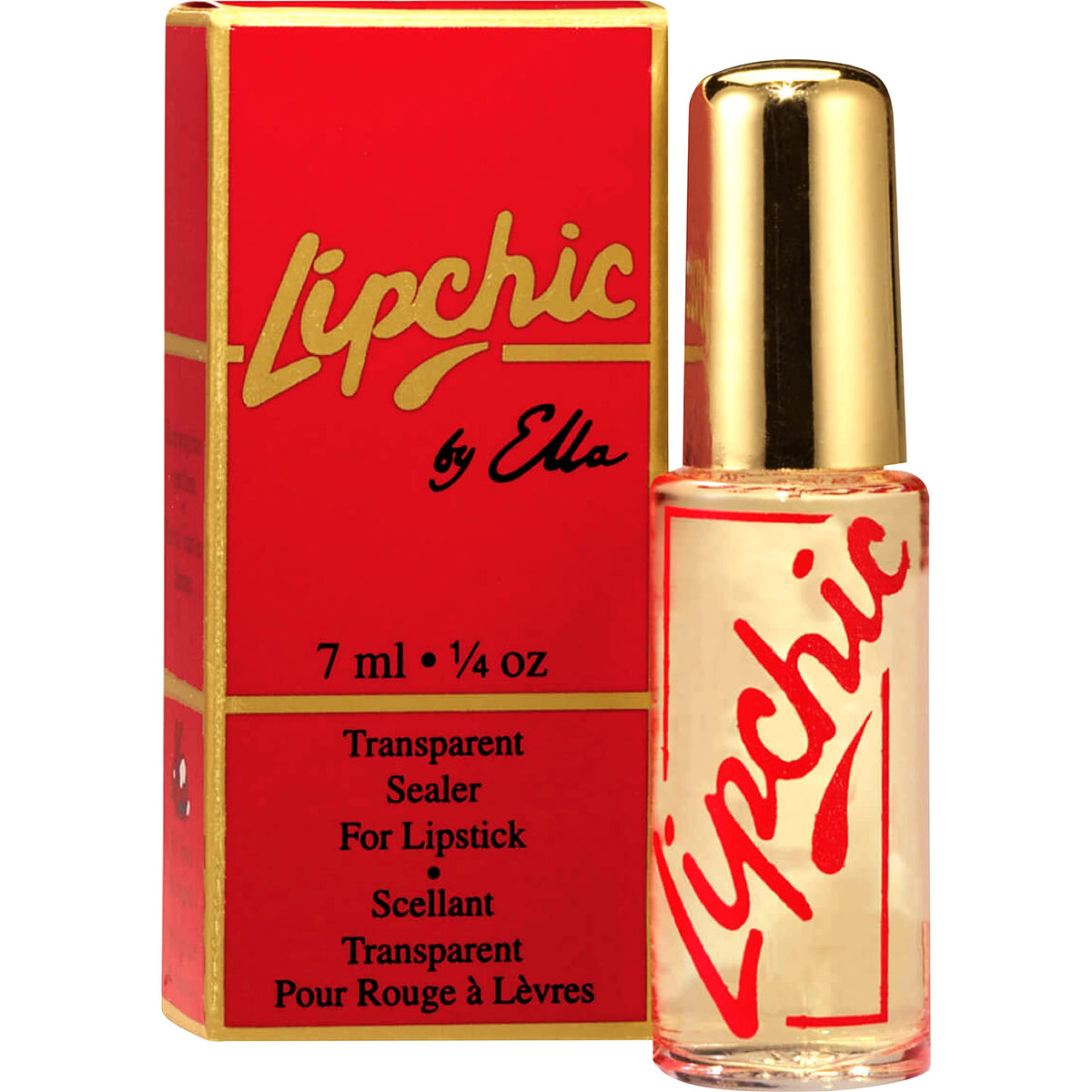 Lip Chic By Ella bottle close-up showing the clear matte seal for long-lasting color.