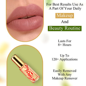 Lip Chic By Ella fast-drying clear matte seal on lips.