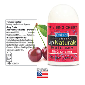 Lip Naturals Bing Cherry mini balm provides fruity scent and hydration during busy days.