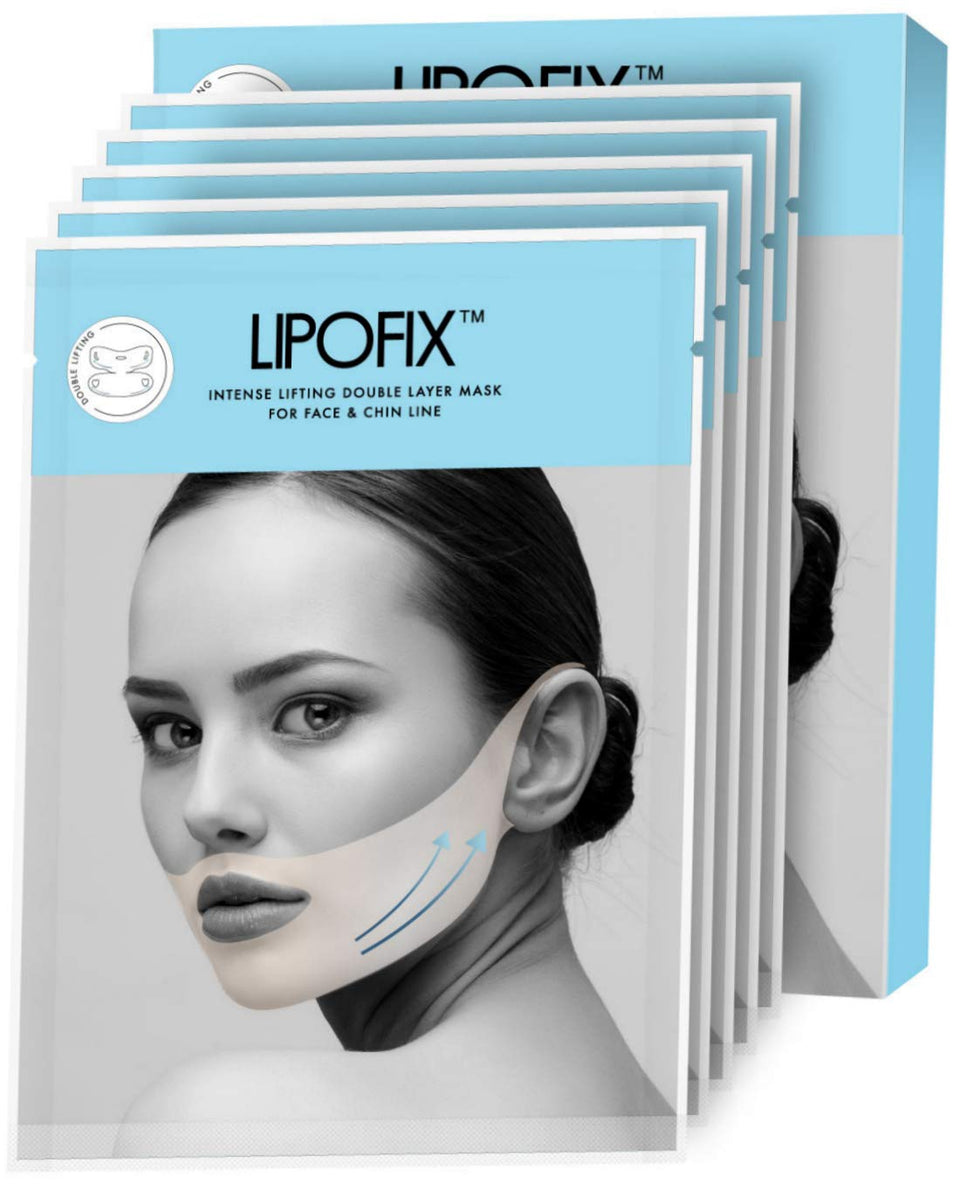 Lipofix Lift & Firm V-Line Mask targets the chin for a lifted, defined profile.