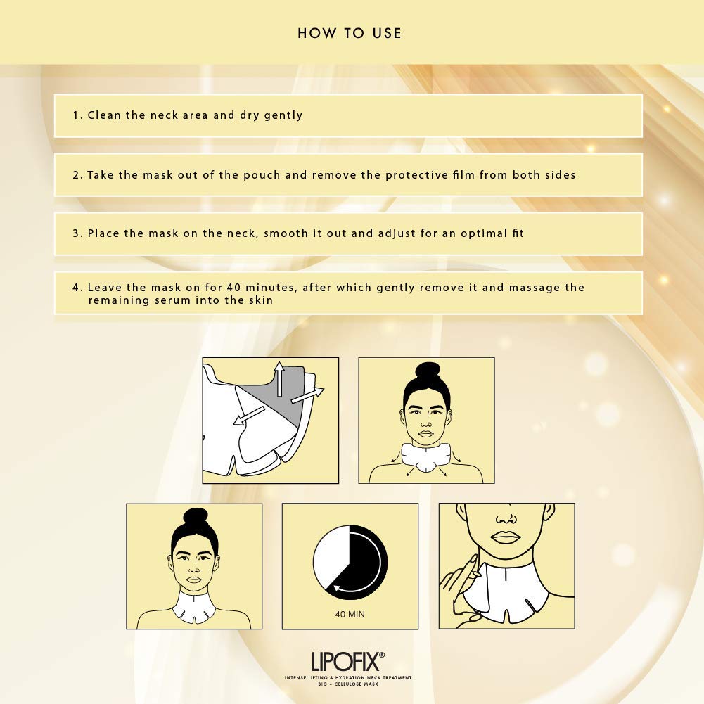 LIPOFIX Neck Lifting Mask after-application glow on neck skin.