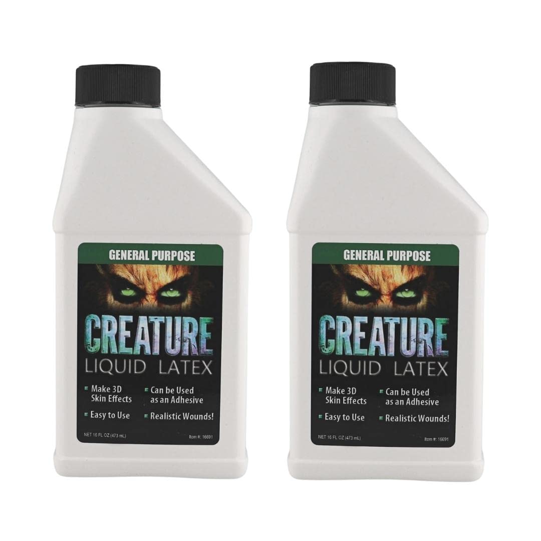 Liquid Latex Fashions Creature 2-Pack Clear Bottle for easy cosplay makeup.
