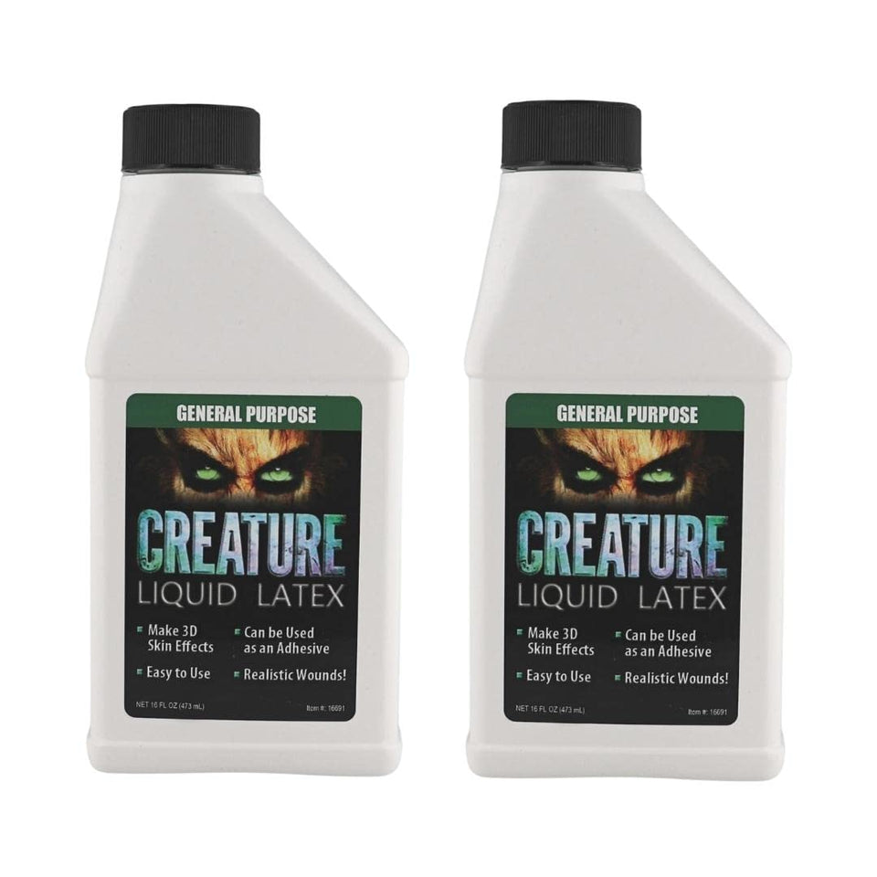 Liquid Latex Fashions Creature 2-Pack Clear Bottle for easy cosplay makeup.